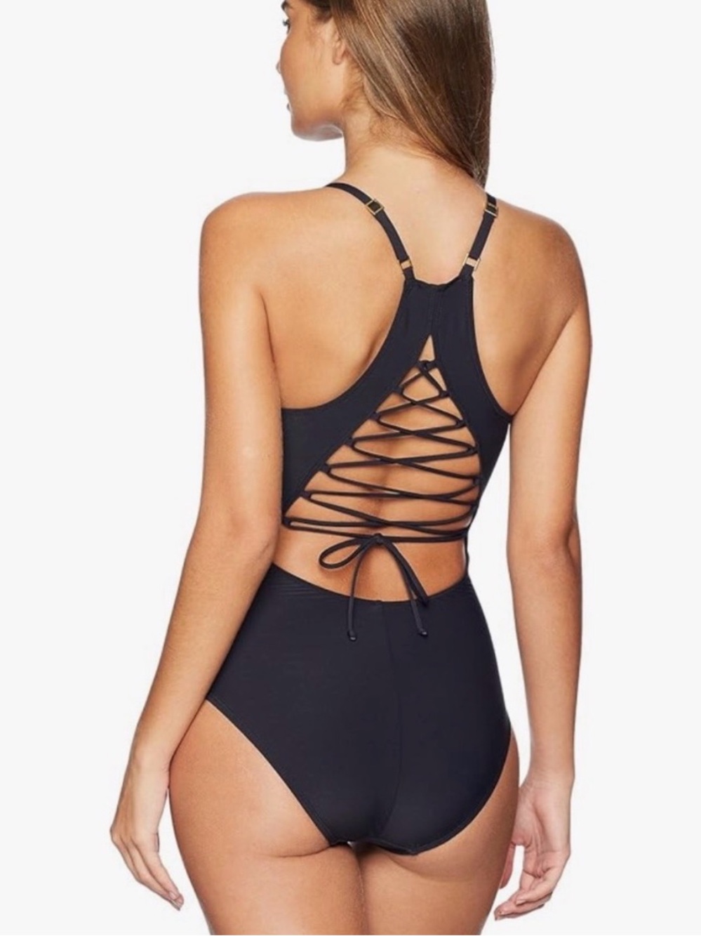 NWT La Blanca Dirty Martini Black Floral One-Piece Swimsuit - Picture 5 of 7